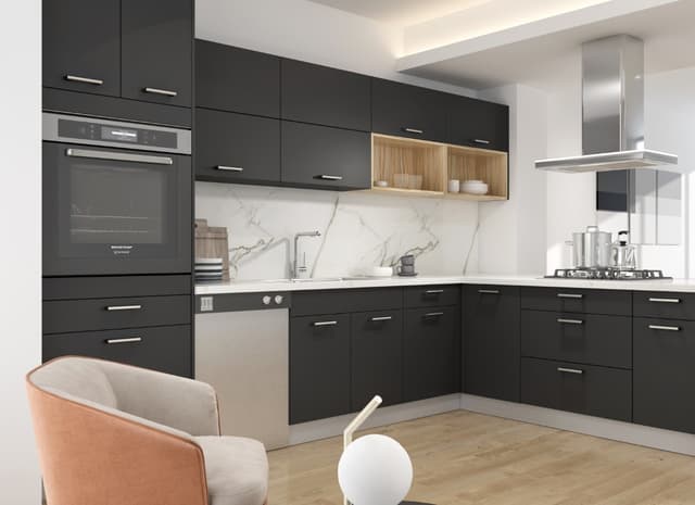 Matte Jet Black Kitchen Design